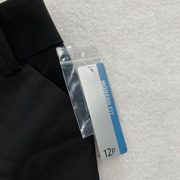 Worthington Modern Fit Pants Women's 12P Petite Black Cuffed Capri Stretch NWT - Picture 3 of 11